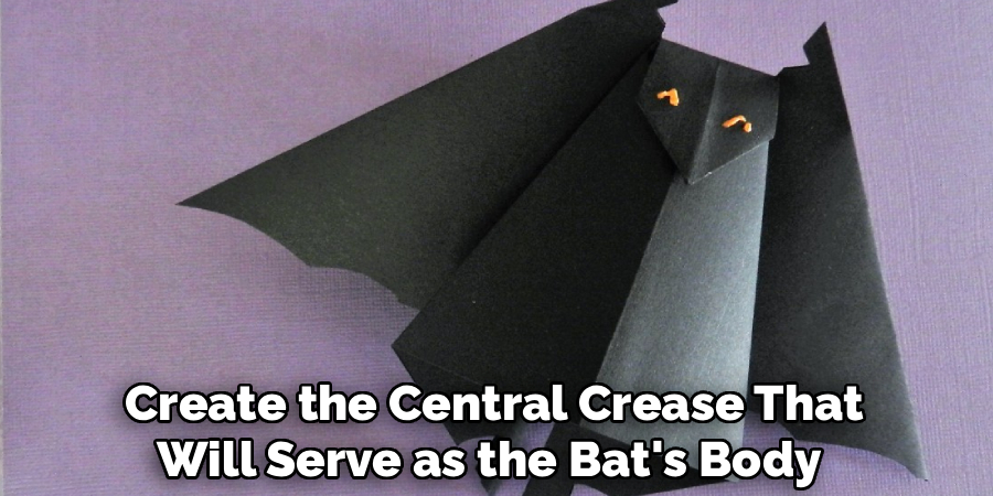 Create the Central Crease That Will Serve as the Bat's Body